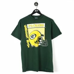 Vintage NFL Logo 7 Green Bay Packers Helmet Graphic T-Shirt - Medium
