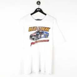 Icy Vintage Blue Streak Performance Racing T-Shirt - XL