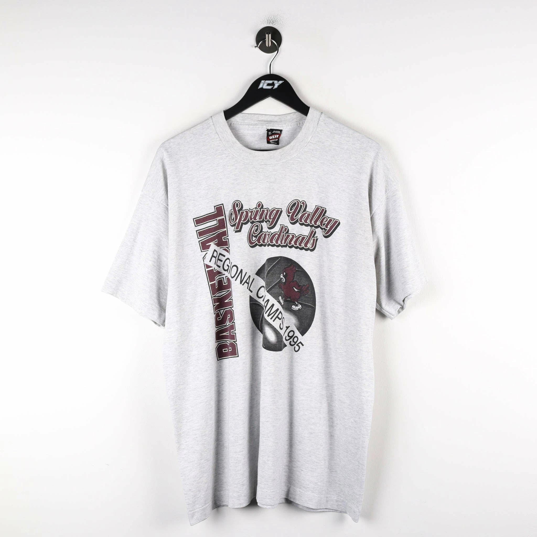 Icy Vintage Vintage 1995 Spring Valley Cardinals Regional Basketball Champs T-Shirt - XL 1 Icy Vintage Vintage 1995 Spring Valley Cardinals Regional Basketball Champs T-Shirt - XL