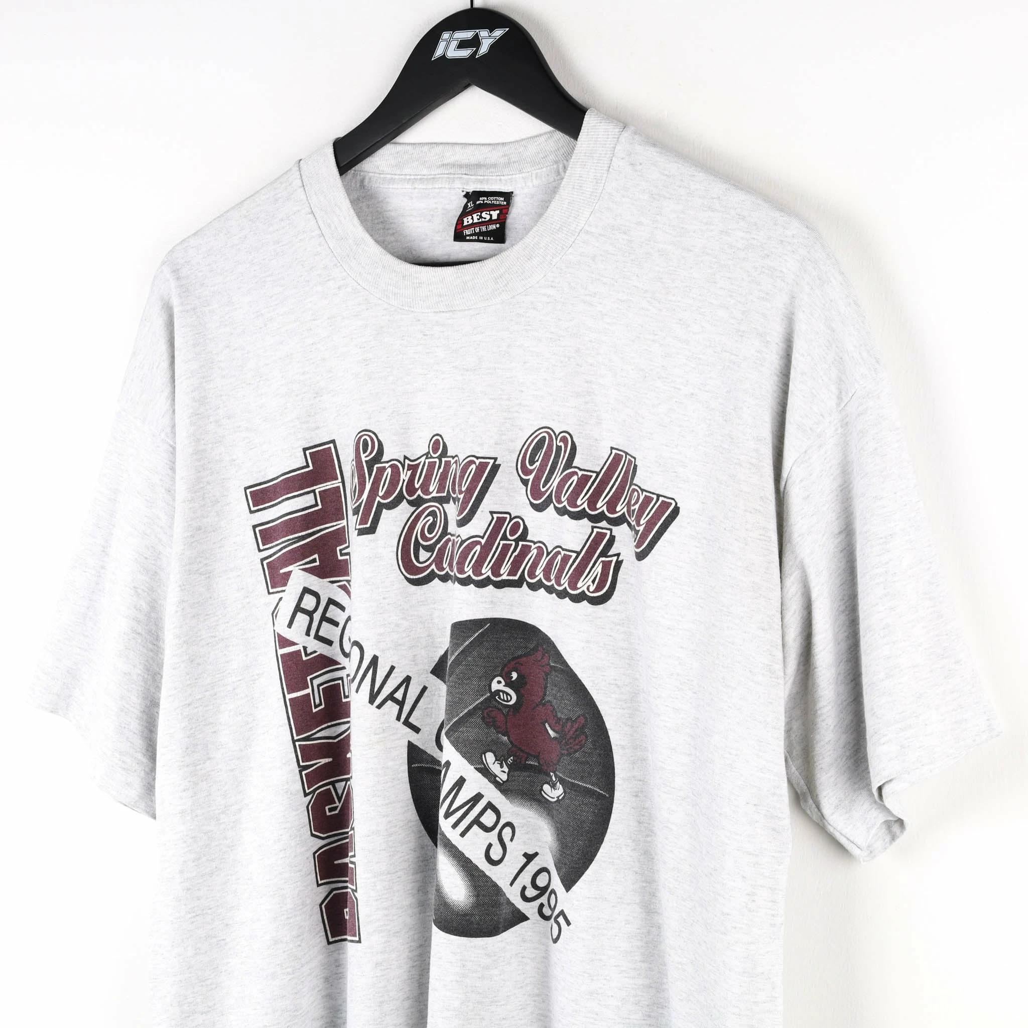 Icy Vintage Vintage 1995 Spring Valley Cardinals Regional Basketball Champs T-Shirt - XL 2 Icy Vintage Vintage 1995 Spring Valley Cardinals Regional Basketball Champs T-Shirt - XL - Image 2