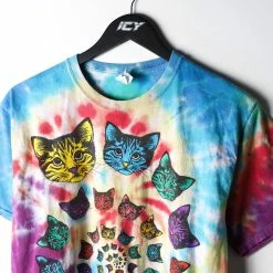Icy Vintage Rainbow Tie-dye Cats Spiral T-Shirt - Medium -Icy Sales Shop 11810 20IMG 0044 1