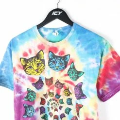 Icy Vintage Rainbow Tie-dye Cats Spiral T-Shirt - Medium -Icy Sales Shop 11810 20IMG 0045 1