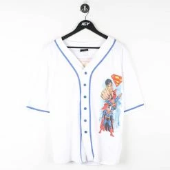 Icy Vintage Vintage Superman Button-down Baseball Jersey - Large
