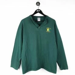 Vintage NFL Henley Green Bay Football Long Sleeve T-Shirt - Large