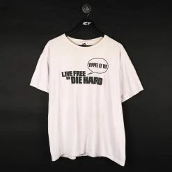 Icy Vintage Vintage Live Free Or Die Hard Movie Promo T-Shirt - XL