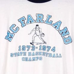 Vintage Champion 1974 Mcfarland State Basketball Champs Ringer T-Shirt - Small -Icy Sales Shop 12754IMG 0038