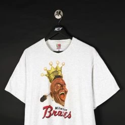 Icy Vintage Vintage Milwaukee Braves Funny Graphic T-Shirt - Large -Icy Sales Shop 12815IMG 0143