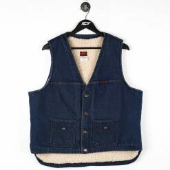Icy Vintage Vintage Big Ben Denim Sherpa Lined Vest - XL