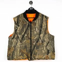 Icy Vintage Vintage Hunting Real Tree Reversible Vest - XL