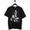 Icy Vintage Vintage Lady On Motorcycle Graphic T-Shirt - Medium