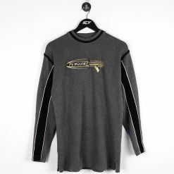 Icy Vintage Vintage Pittsburgh Penguins Embroidered Logo Spell Out Long Sleeve T-Shirt - Large