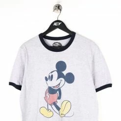 Vintage Disney Mickey Mouse Graphic Ringer T-Shirt - Medium -Icy Sales Shop 14342 20IMG 0203