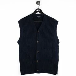 Vintage Nautica Knitted Button-Up Vest - XL