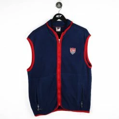 Vintage Nike 90s USA Football Fleece Vest - Medium