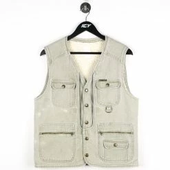 Icy Vintage Vintage Jin-Scut Tactical Cargo Sherpa Lined Vest - Small