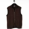 Icy Vintage Vintage Izod Mocha Brown Fleece Full Zip Vest - Large