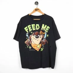 Icy Vintage Vintage 1992 Taz Feed Me Looney Tunes 90s T-Shirt - XL
