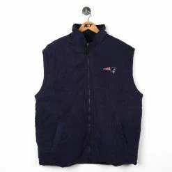Vintage NFL New England Patriots Puma Reversible Fleece Vest - XL