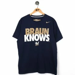Vintage Nike Braun Knows Milwaukee Brewers T-Shirt - Large