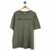 Champion Forrest Green Spell Out T-Shirt - XL