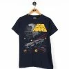Icy Vintage Star Wars Death Star Millennium Falcon Graphic T-Shirt - Small