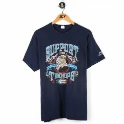 Icy Vintage Support Our Troops Bald Eagle T-Shirt - Large