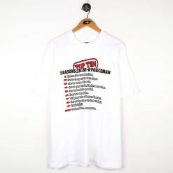 Icy Vintage Vintage Top 10 Reasons To Be A Policeman T-Shirt - XL